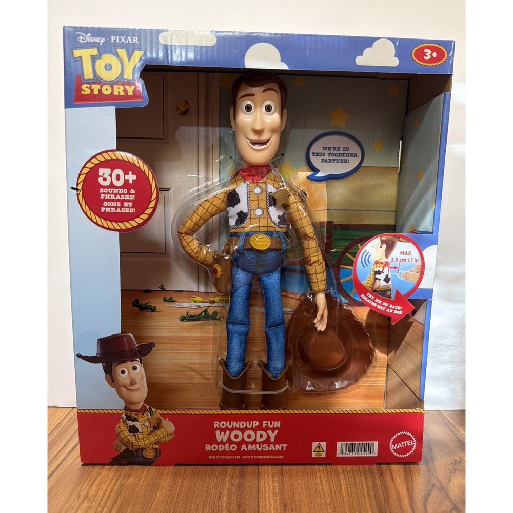 Disney Pixar Toy Story Roundup Fun Woody 12" Talking Figure 30+ Sounds Gift